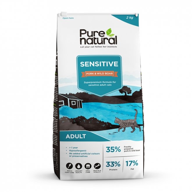 Purenatural Cat Adult Sensitive Pork & Wild Boar (2 kg)