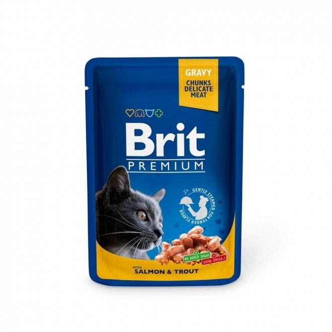 Brit Premium Salmon & Trout Chunks in gravy Adult 100 g