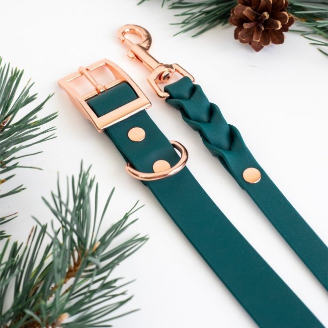 Tyylivoitto Hundkoppel Flätat Smaragdgrön 200 cm (16mm x 200cm)