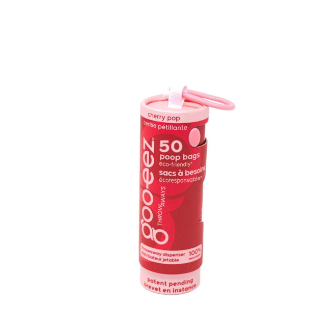 Goo-eez Bajsp&aring;sar med Handtag & H&aring;llare Cherry Pop 50-pack