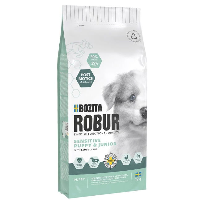 Bozita Robur Puppy & Junior Sensitive Lamm (12 kg)