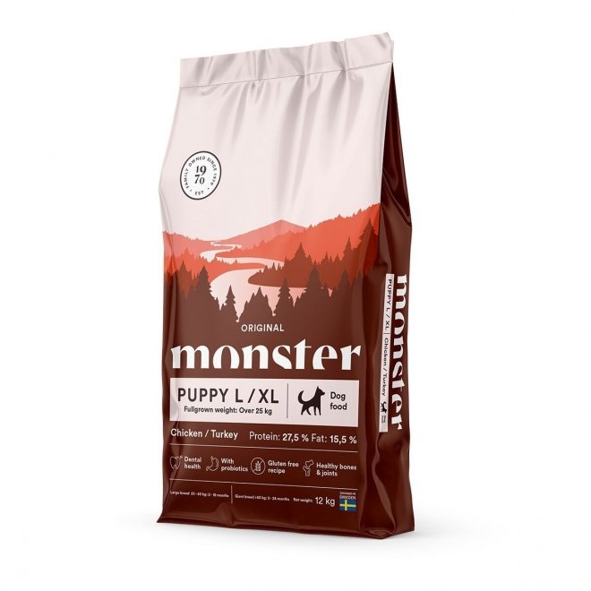 Monster Puppy Large & XL Kyckling & Kalkon (12 kg)