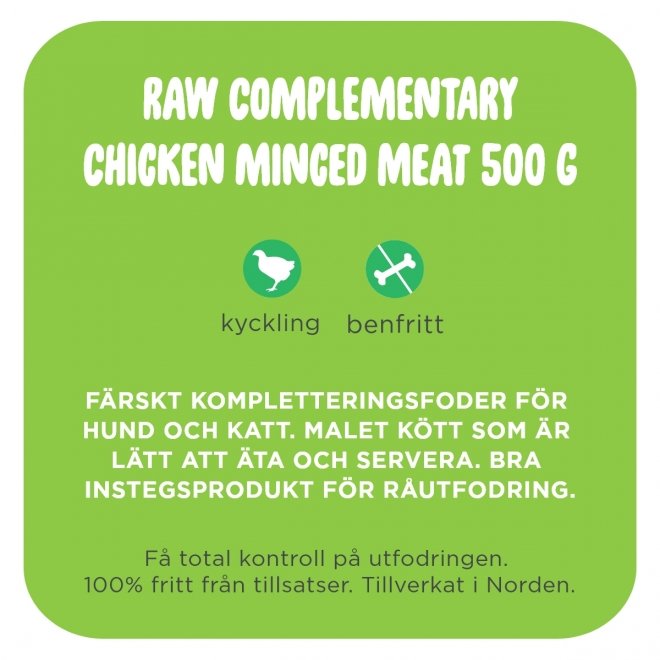 Smaak Raw Complementary Kyckling (500 g)