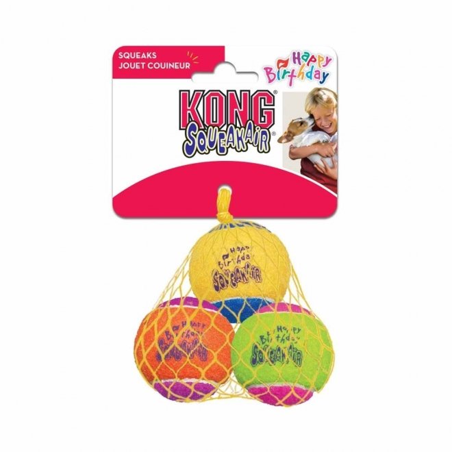 KONG SqueakAir Birthday Tennisboll 3-pack