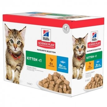 Hill&#39;s SP Feline Kitten Favourite Multipack 12 x 85 g