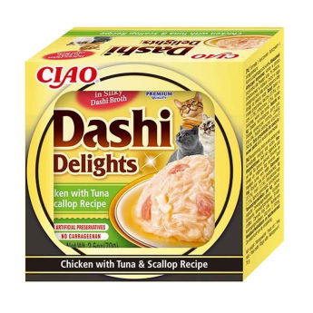 Inaba Dashi Delights Cat tonnikala-kampasimpukka 70 g