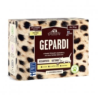 Dagsmark Gepardi pennulle, kana-hyönteispatee 8x70g