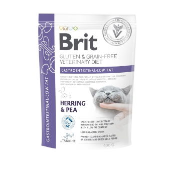 Brit Veterinary Diet Cat Grain Free Gastrointestinal Low Fat Herring & Pea (400 g)