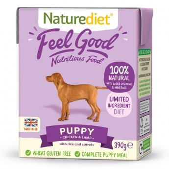 Naturediet Feel Good Puppy kana & lammas (390 g)