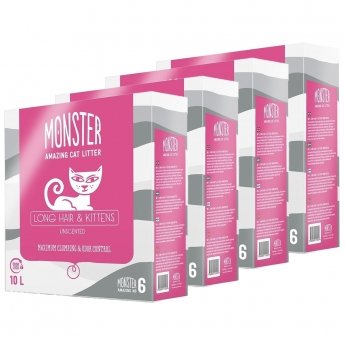 Monster Long Hair & Kitten Unscented 4 x 10L
