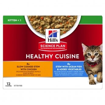 Hill&#39;s Science Plan Kitten Healthy Cuisine Chicken/Ocean Fish & Vegetables 12x80 g