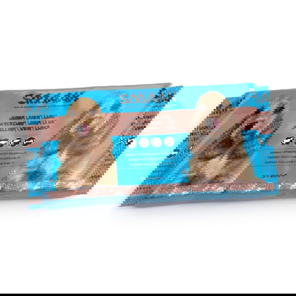 SMAAK raakaruoka pennulle kana, sika & lohi 3 x 200 g (3 x 200 g) SMAAK raakaruoka pennulle kana, sika & lohi 3 x 200 g (3 x 200 g)