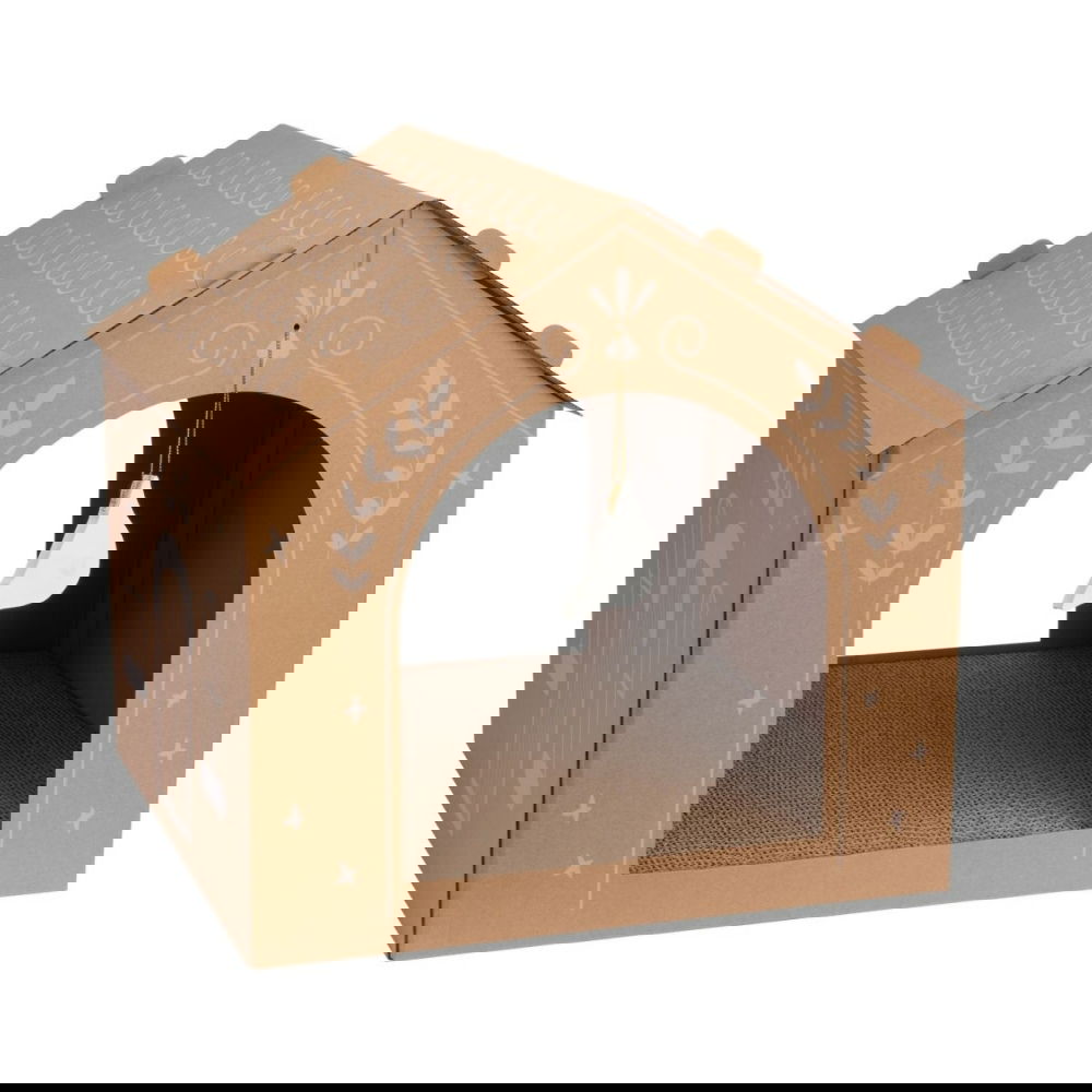 Little&Bigger Cosy-Xmas pahvinen piparkakkutalo raapimalaudalla ja lelulla