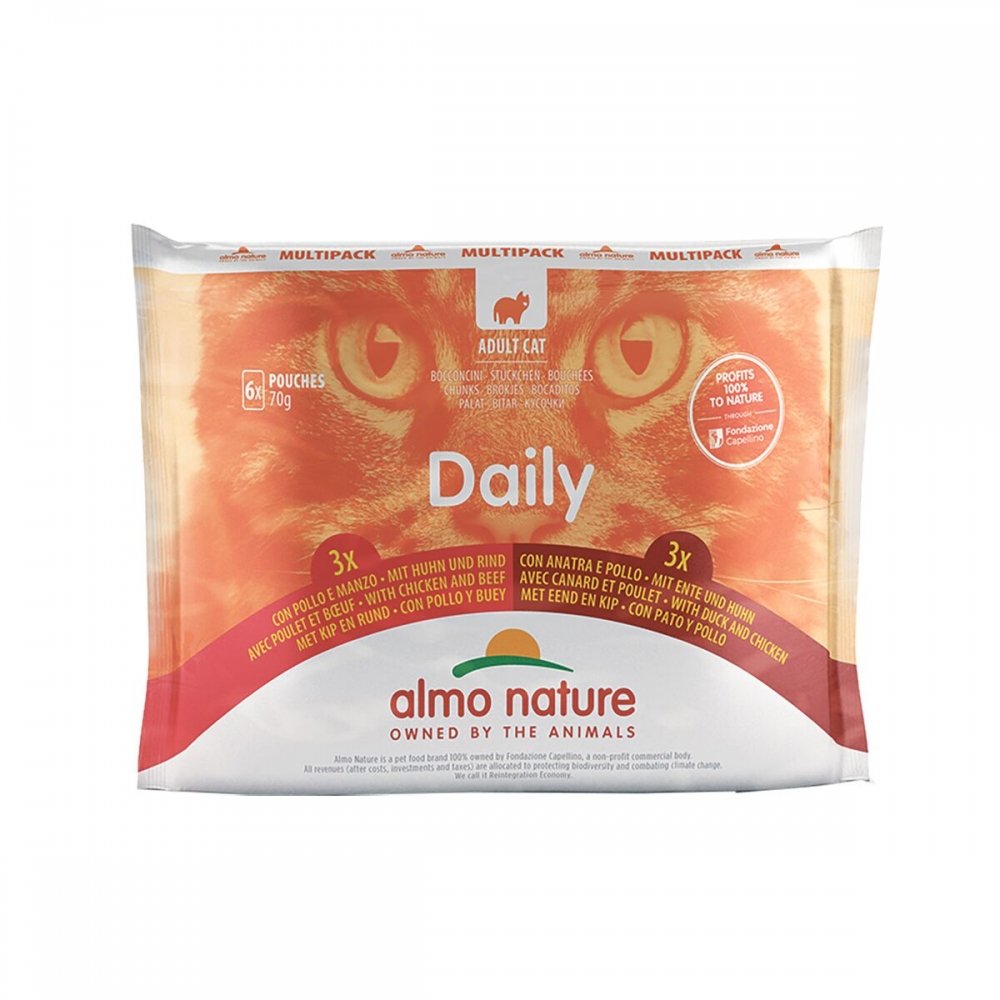 Almo Nature Multipack kana & ankka - kana & nauta 6 x 70 g