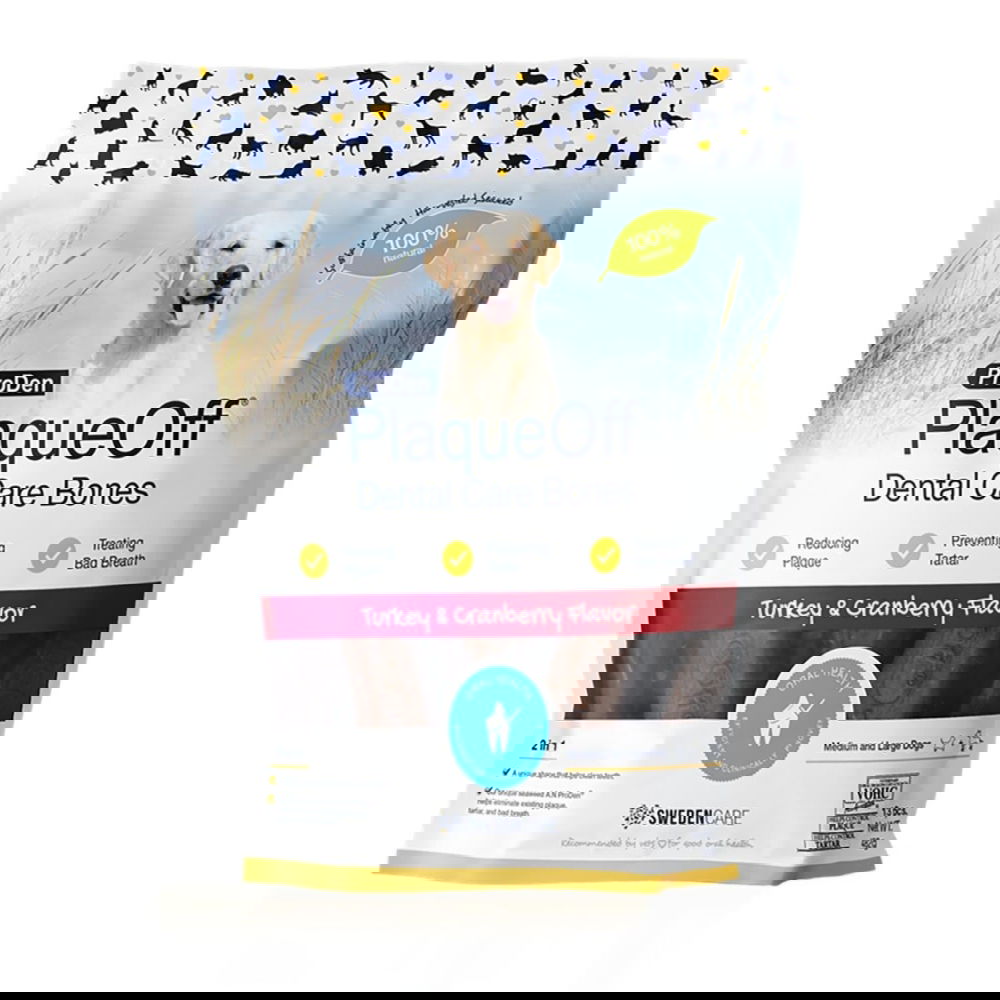 PlaqueOff Dental Care Bones kalkkuna & karpalo 482 g