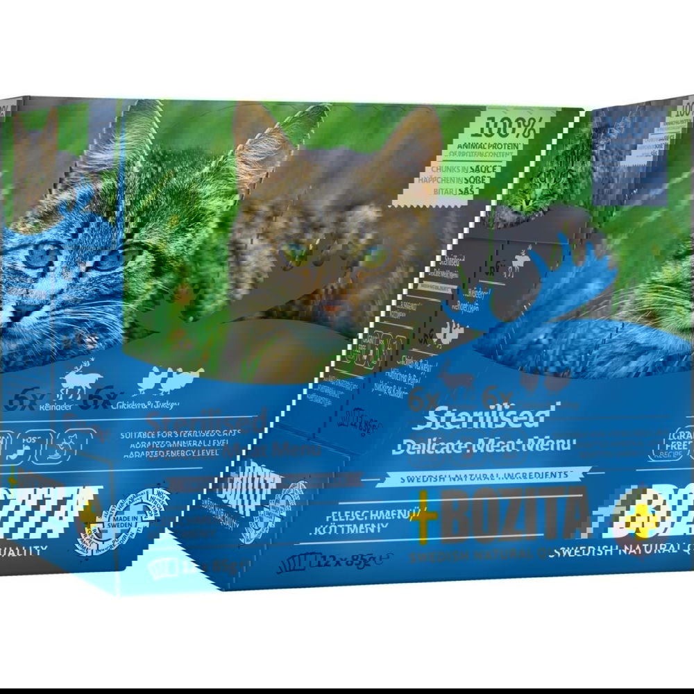 Bozita Indoor & Sterilised lihalajitelma kastikkeessa 12x85 g
