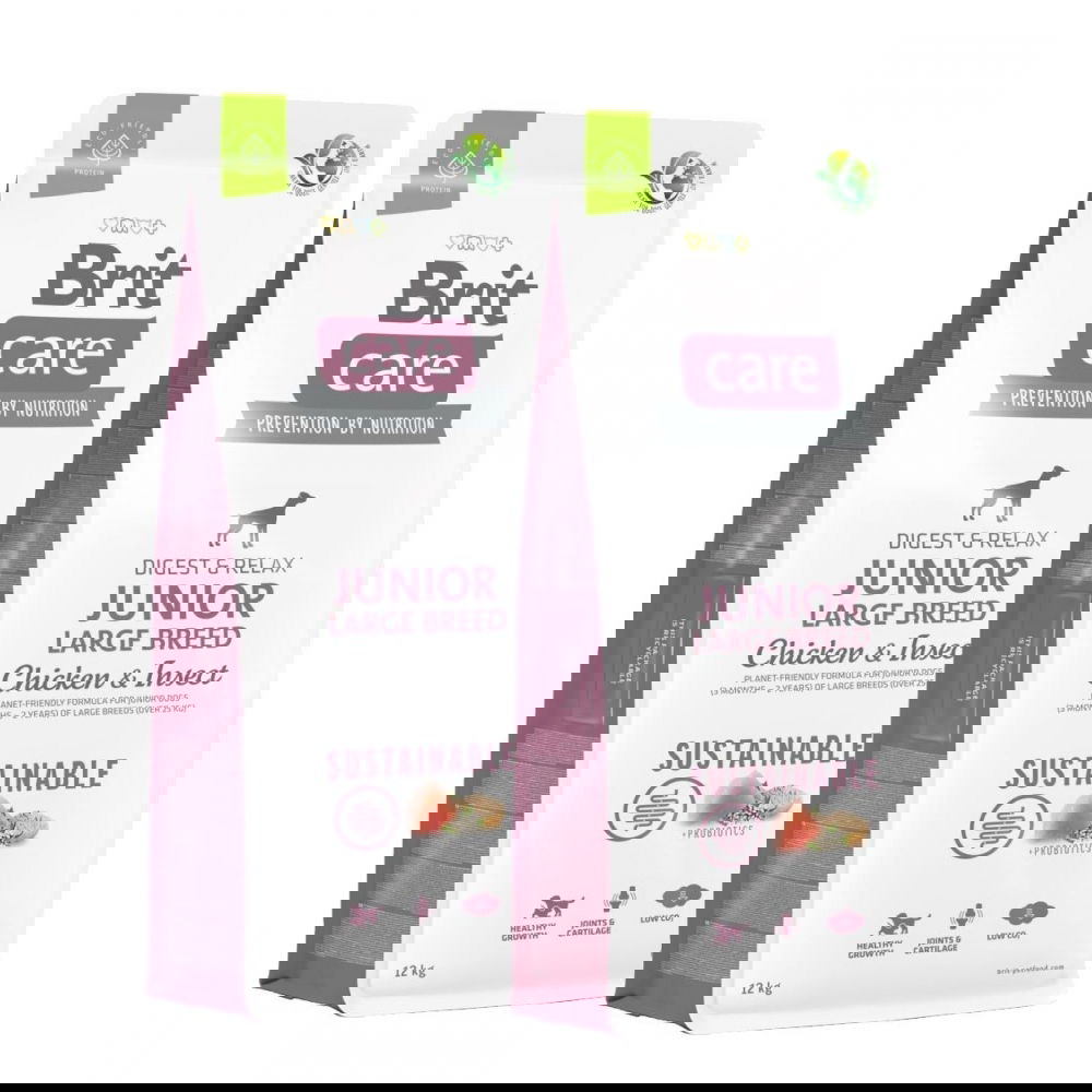 Brit Care Dog Junior Large Breed Sustainable Chicken & Insect 2x12 kg