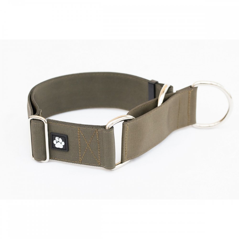 Salmiakkitassu Puolikuristava panta säädöllä 50 mm, oliivi (40-70cm)