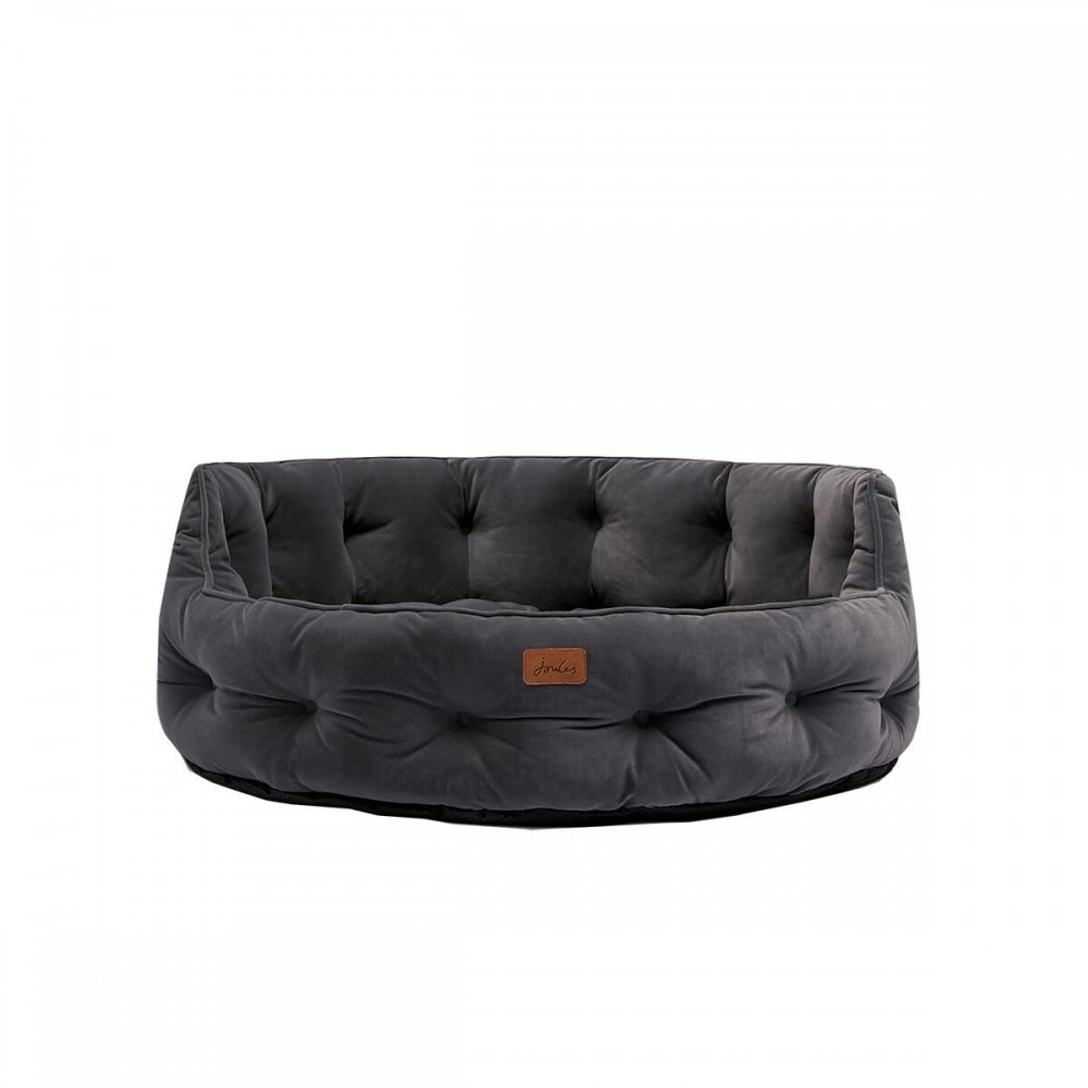 Koiran peti Joules chesterfield, harmaa (S)