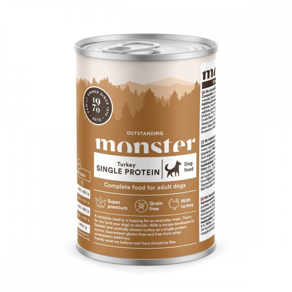 Monster Dog Adult Single Kalkkuna 400g