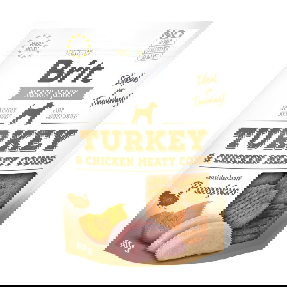 Brit Care Jerky Meaty Coins kalkkuna (80 g)