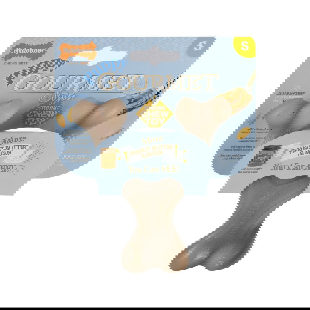 Nylabone Puppy Gourmet wishbone, maapähkinävoi S