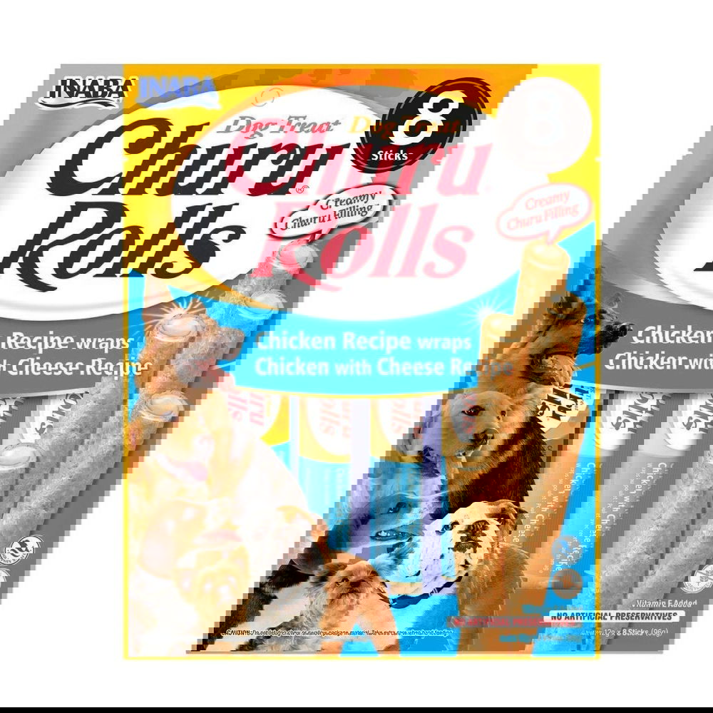 Churu Rolls koiranherkut, kana-juusto 8 kpl