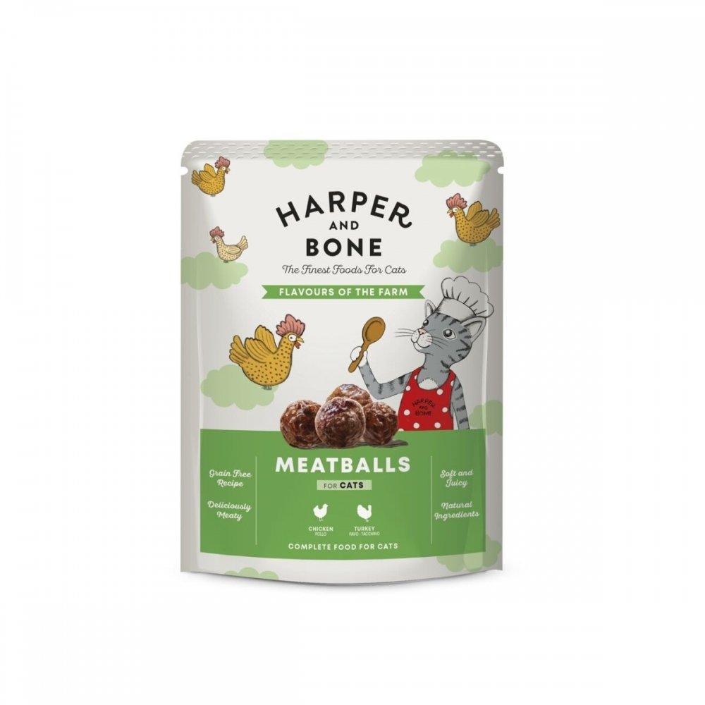 Harper & Bone Cat Adult Meatballs Flavours of the Farm 85 g