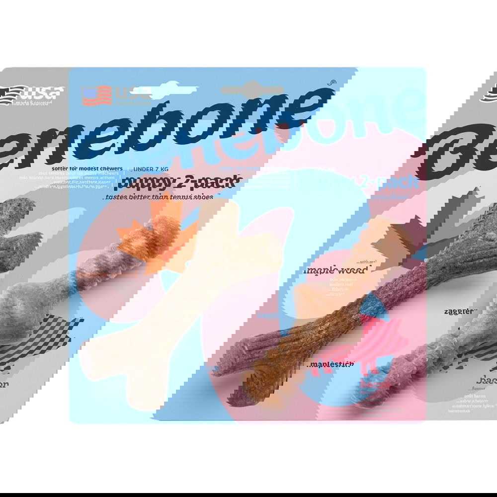 Benebone Puppy 2 kpl - Maplestick/Zaggler Bacon Tiny