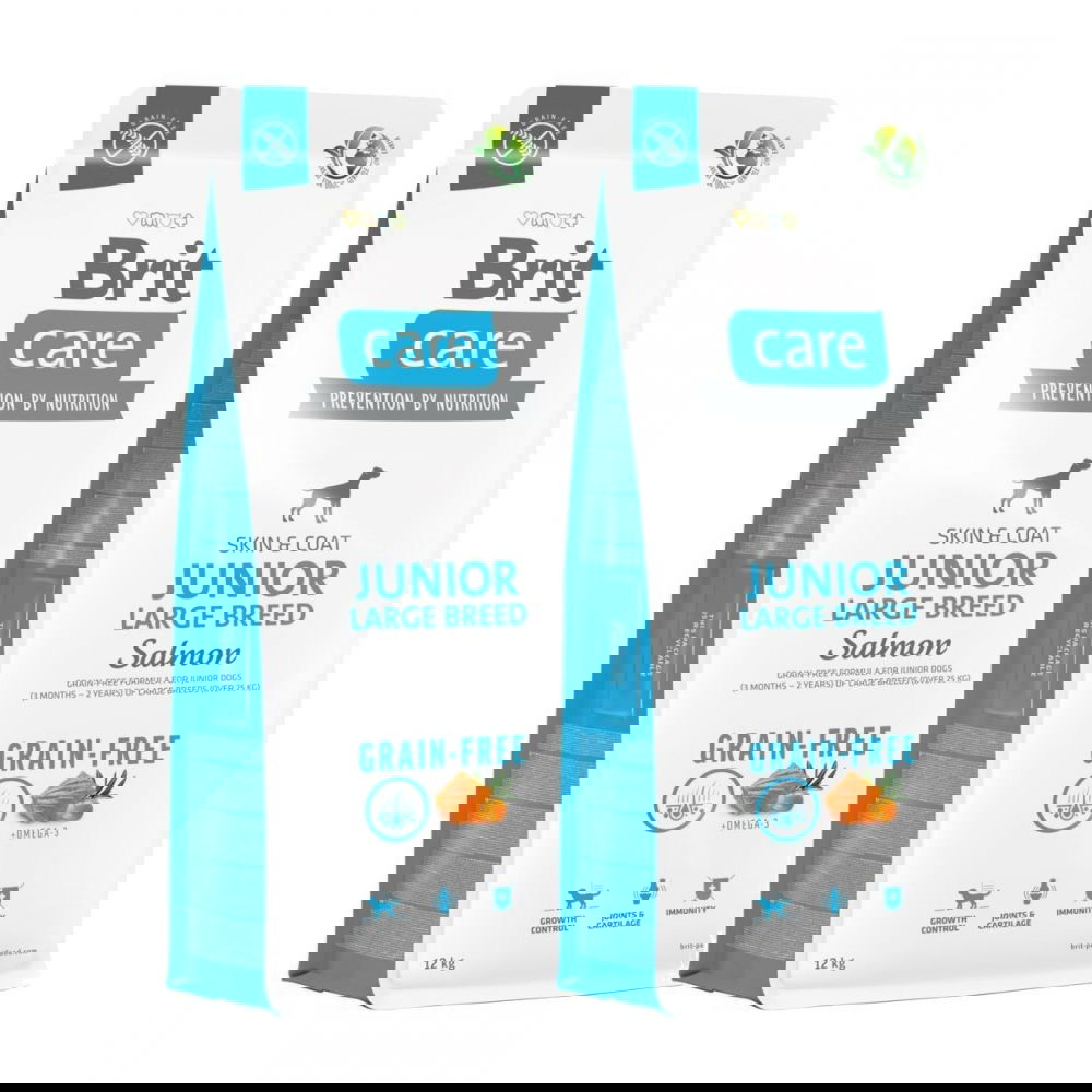 Brit Care Dog Junior Large Breed Grain Free Salmon 2x12 kg