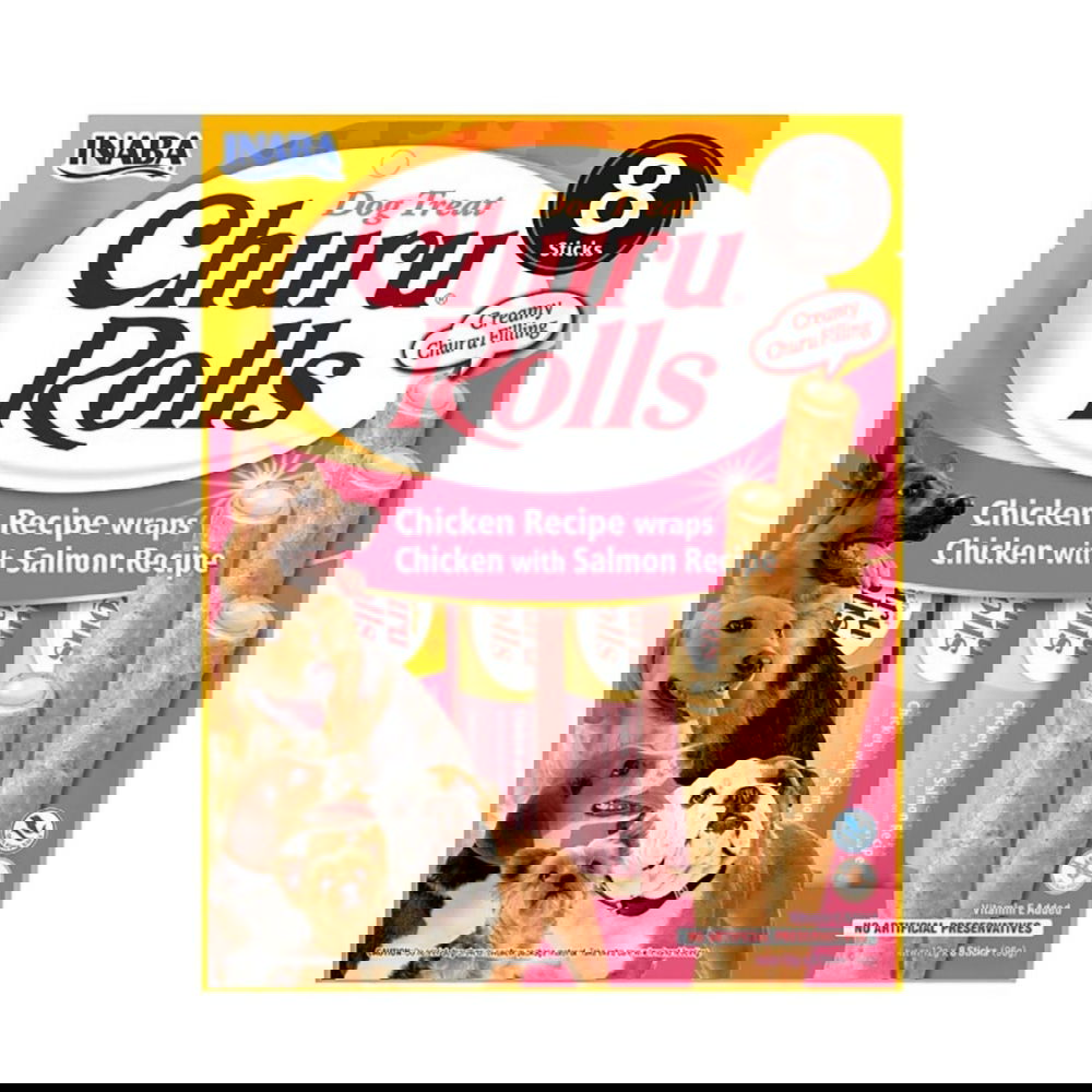 Churu Rolls -koiranherkut, kana-lohi 8 kpl