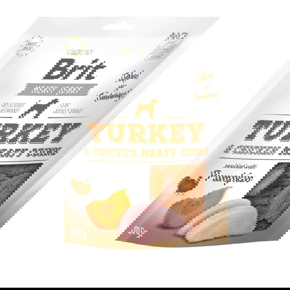Brit Care Jerky Meaty Coins kalkkuna (200 g)