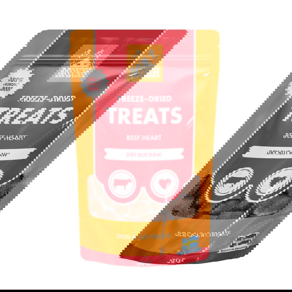 MUSH Freeze-Dried Naudansydän 50g herkku koiralle