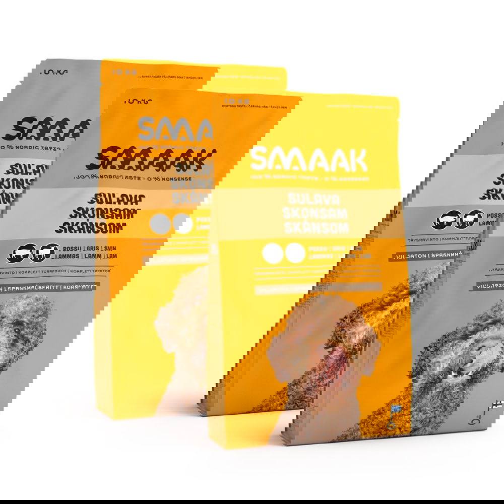 SMAAK viljaton possu-lammas aikuiselle koiralle 2x10 kg