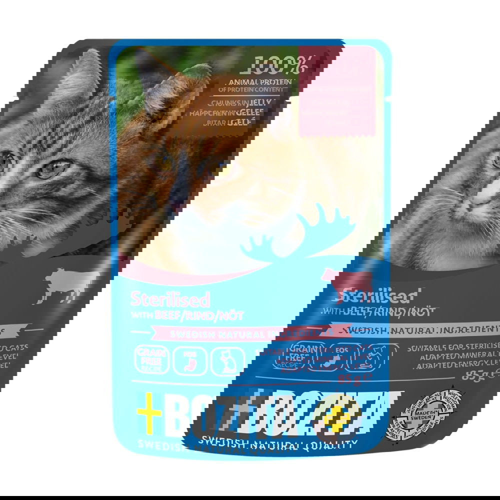 Bozita Indoor & Sterilised nauta hyytelössä 85 g