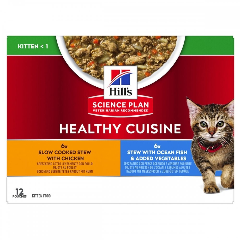 Hill&apos;s Science Plan Kitten Healthy Cuisine Chicken/Ocean Fish & Vegetables 12x80 g