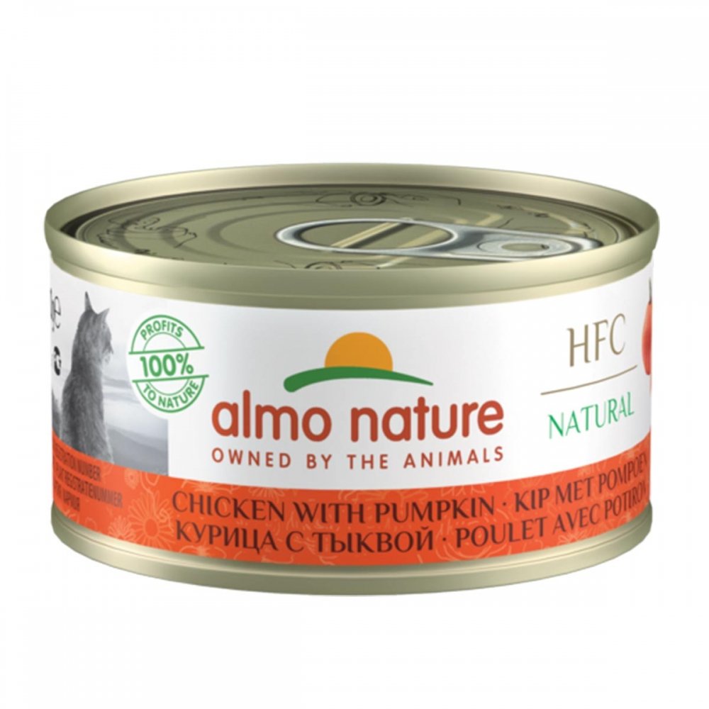 Almo Nature HFC -kissan märkäruoka, kana ja kurpitsa 70 g