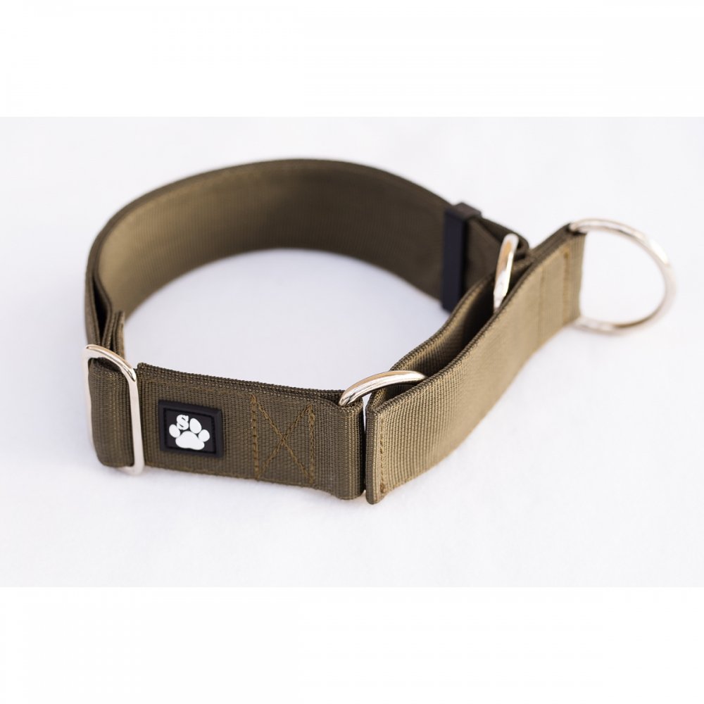 Salmiakkitassu Puolikuristava panta säädöllä 40 mm, oliivi (35-60cm)