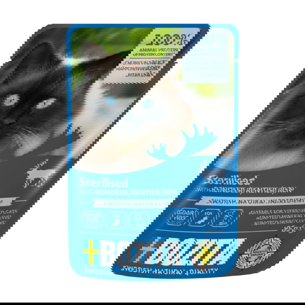 Bozita Indoor & Sterilised poro kastikkeessa 85 g