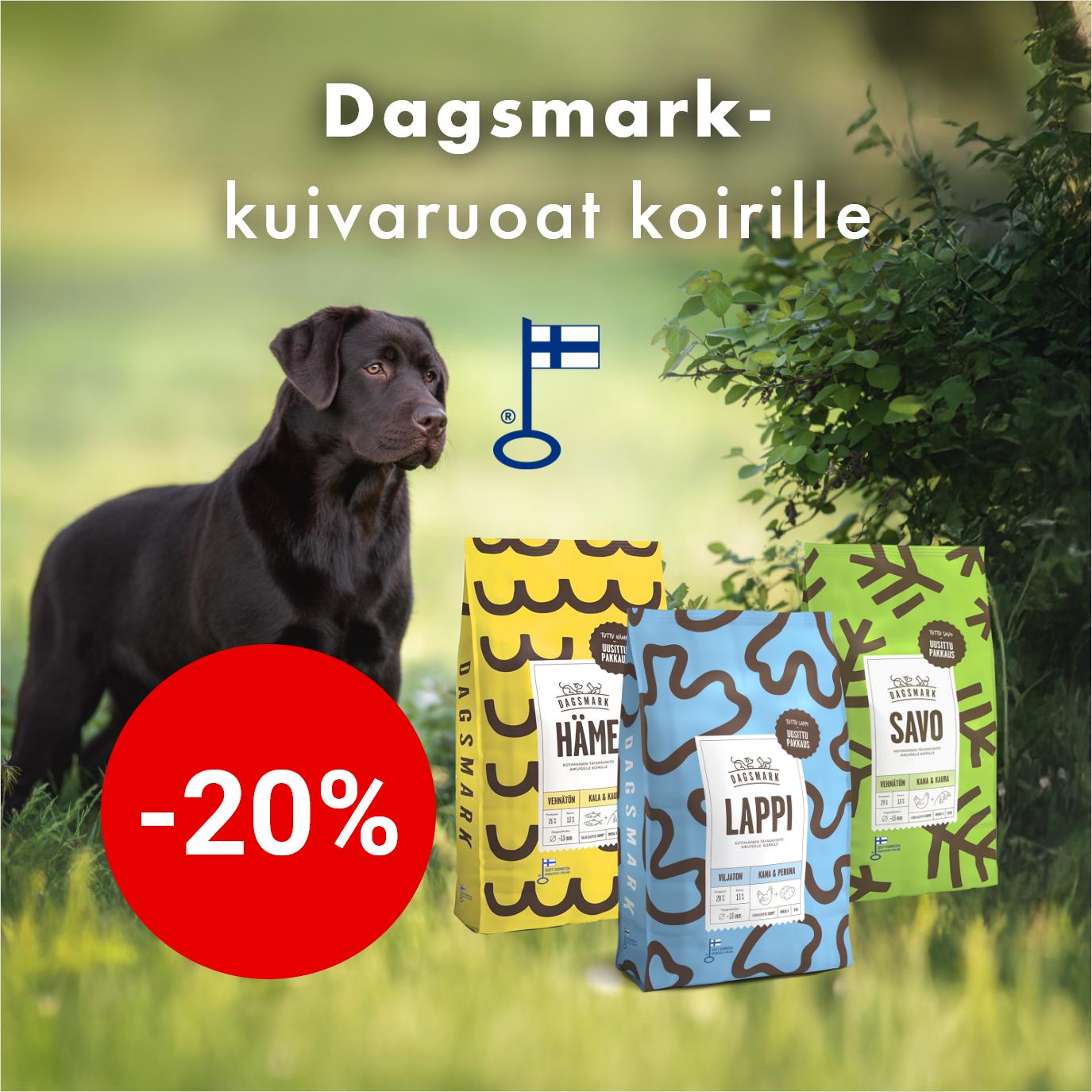 -20% Dagsmark-koiran kuivaruoat