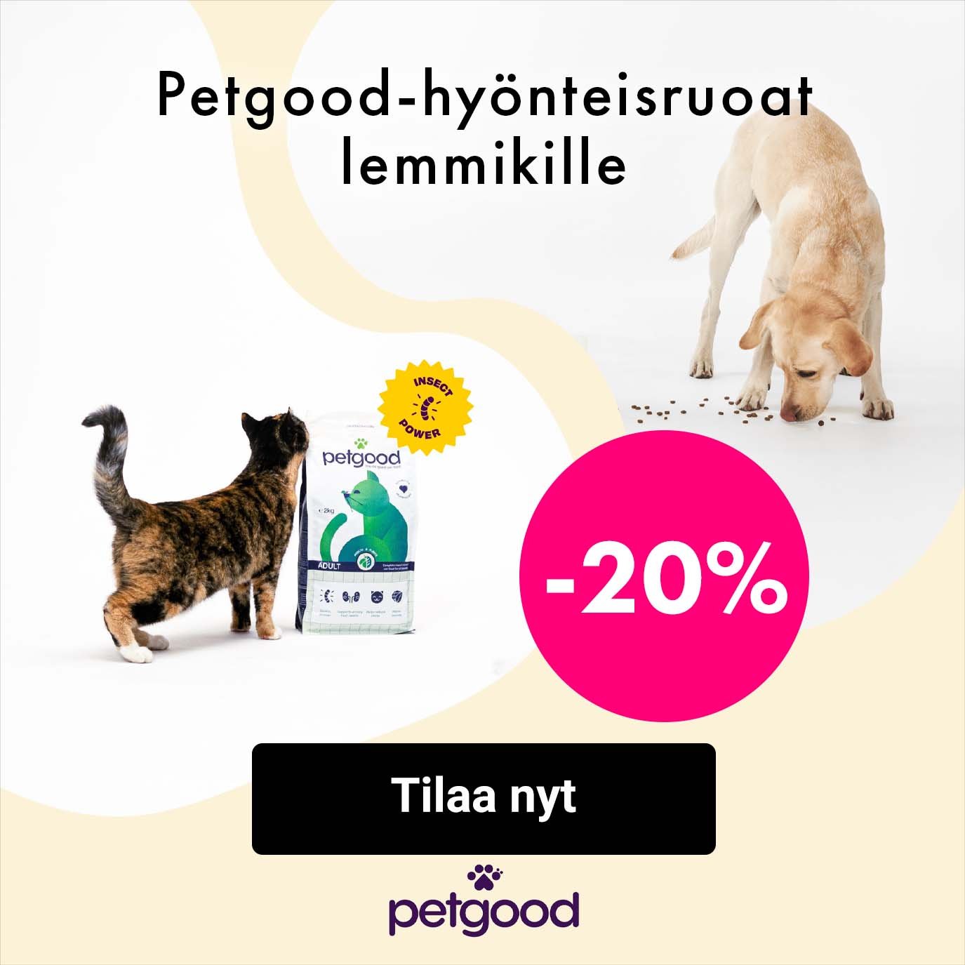 Petgood hyönteisruoat ja herkut -20%