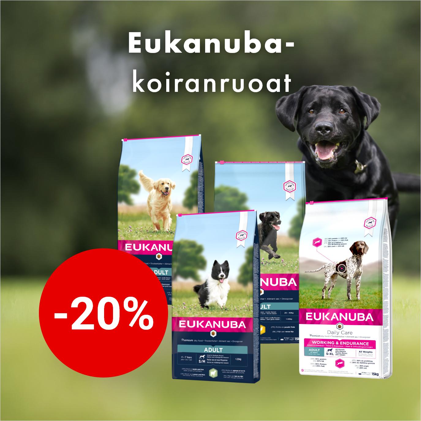 -20% Eukanuba-koiranruoat