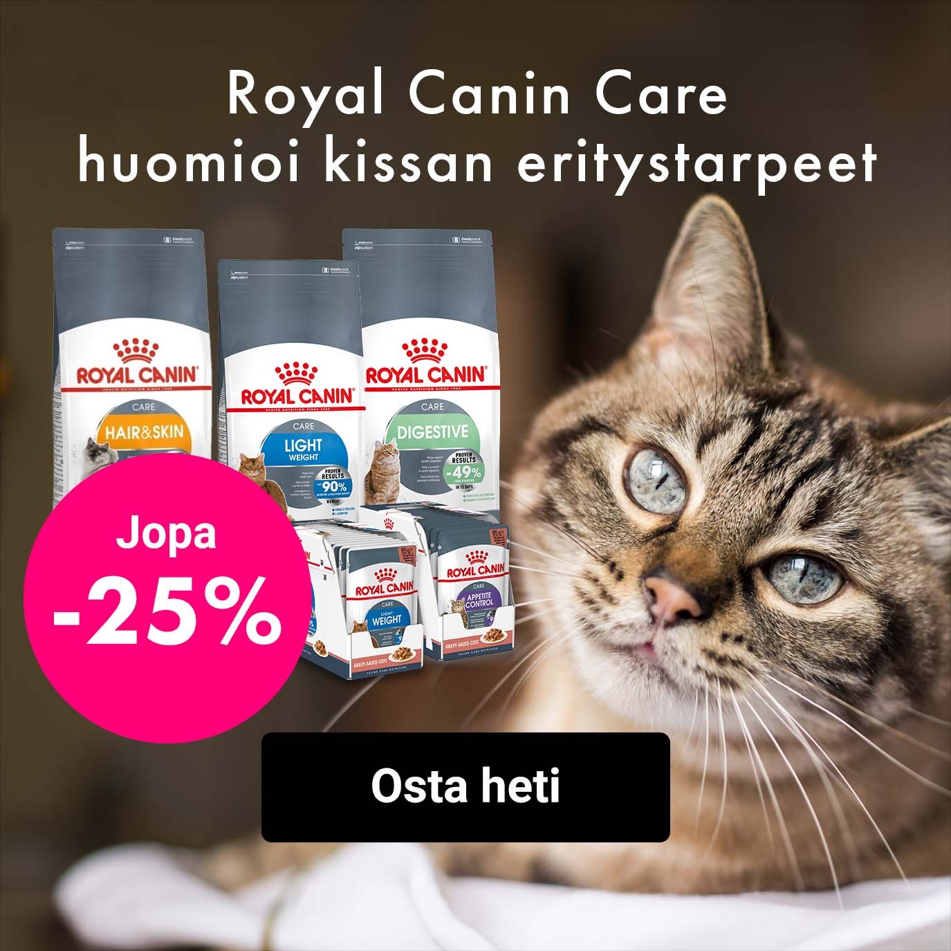 Royal Canin Care kissoille jopa -25%