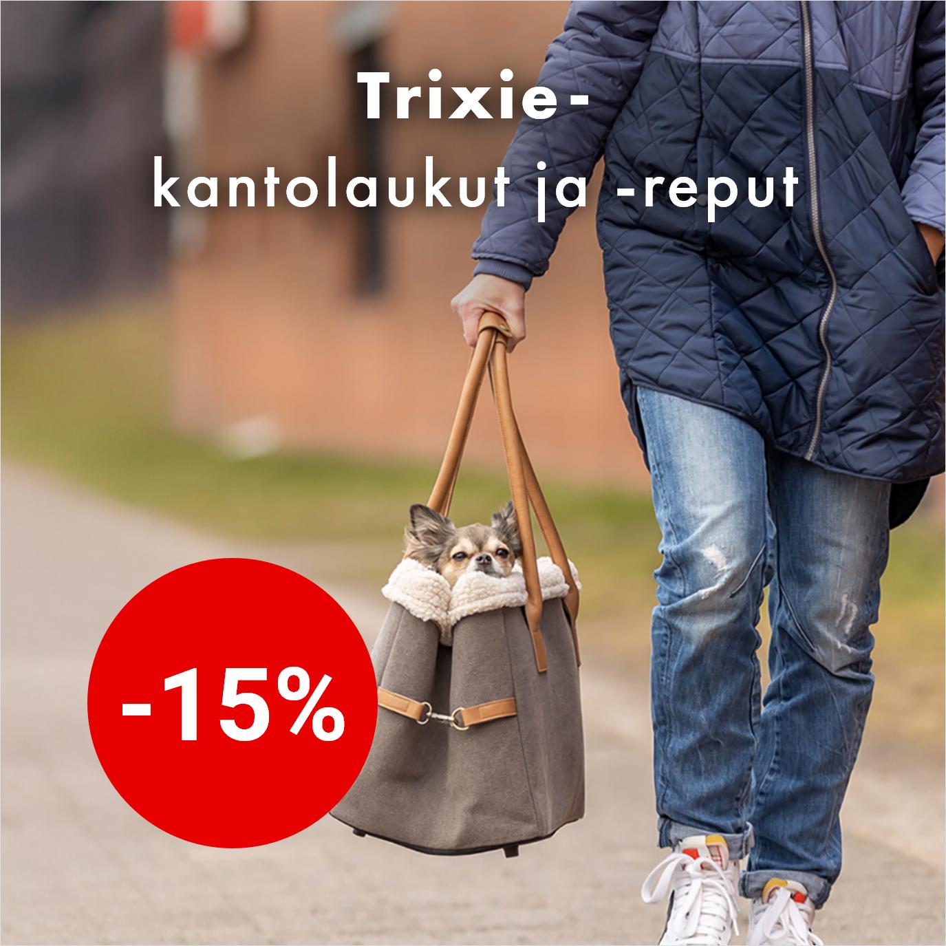 -15% Trixie-kantolaukut ja -reput