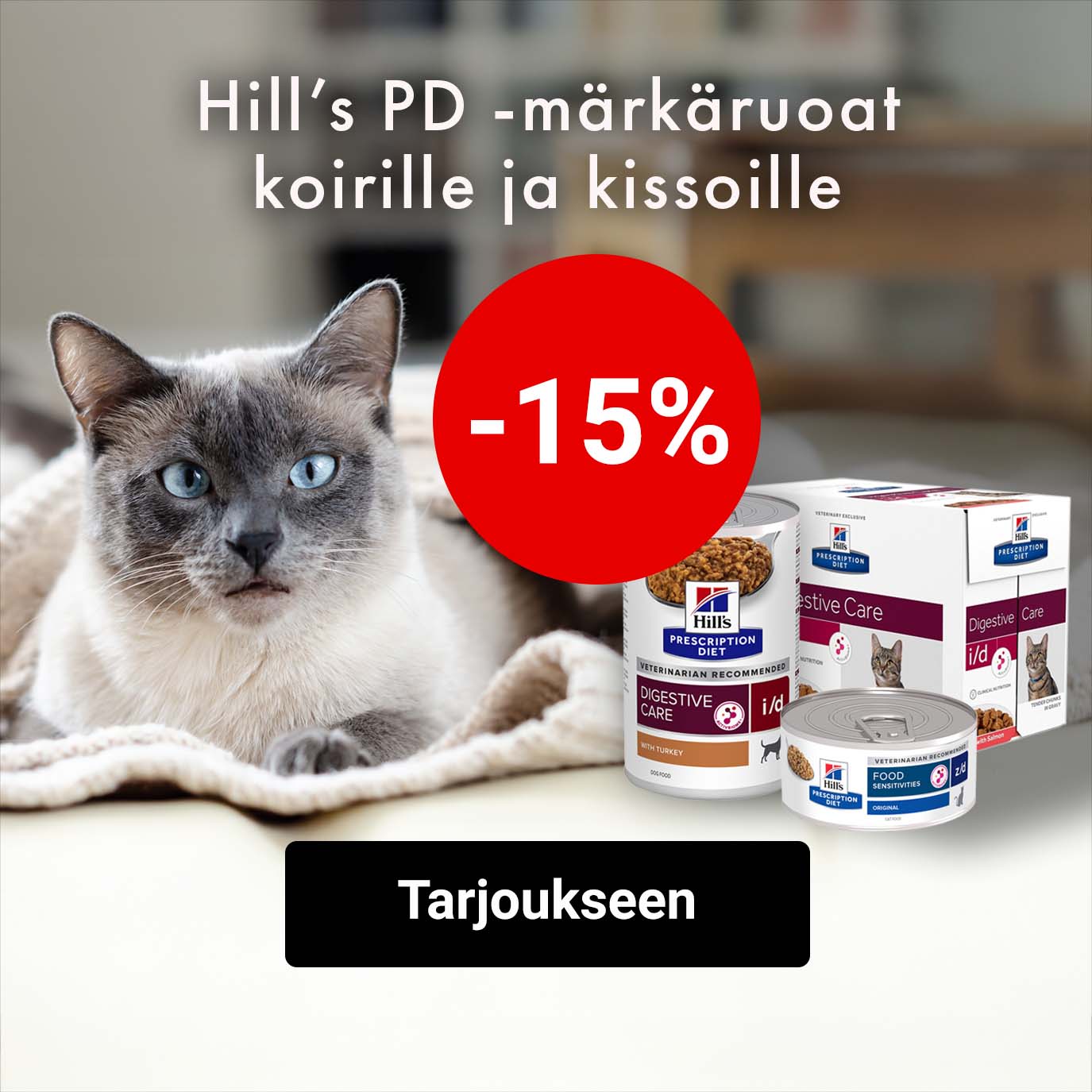 Hills Prescription Diet -märkäruoat koirille ja kissoille -15%