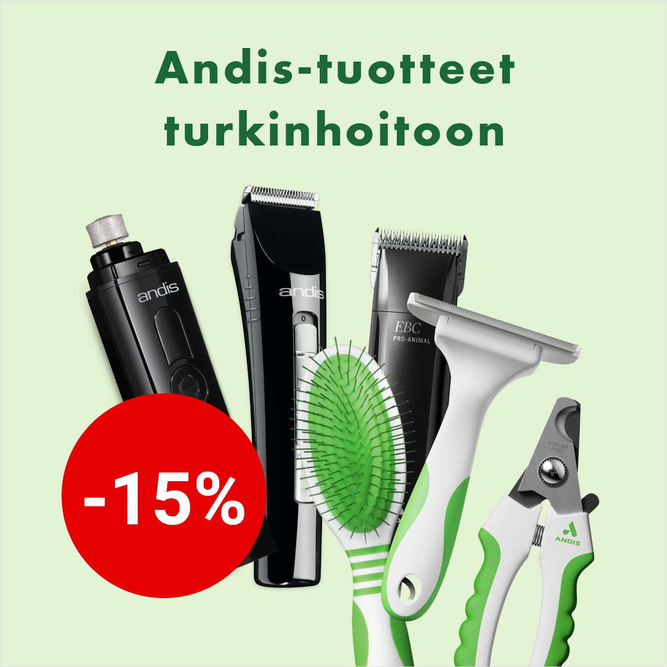 Andis tuotteet turkinhoitoon -15% 31.3. asti