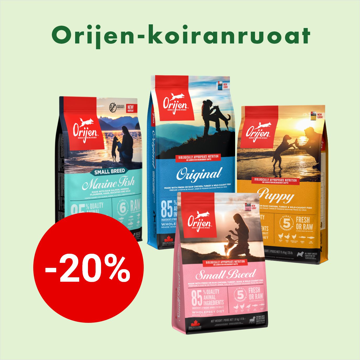 Orijen koiranruoat -20%