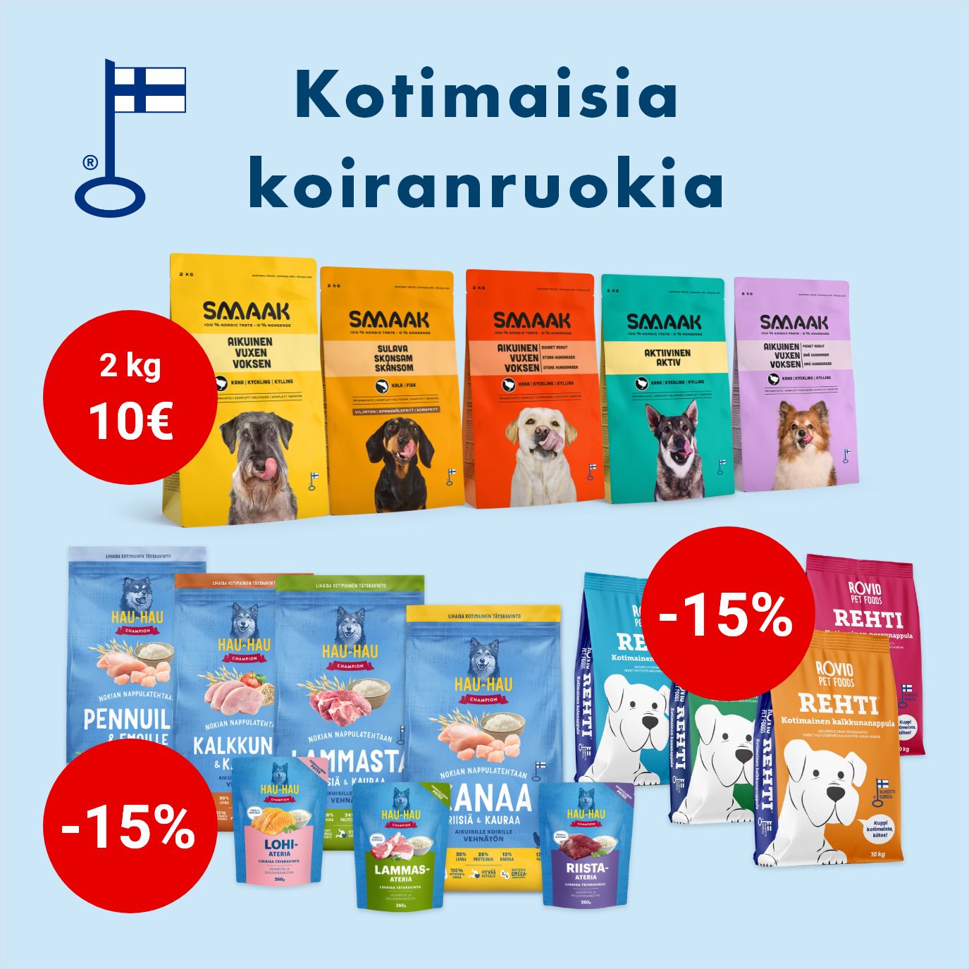 kotimaisia tuotemerkkej&auml; tarjouksessa
