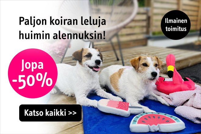 Paljon koiran leluja tarjouksessa jopa -50%