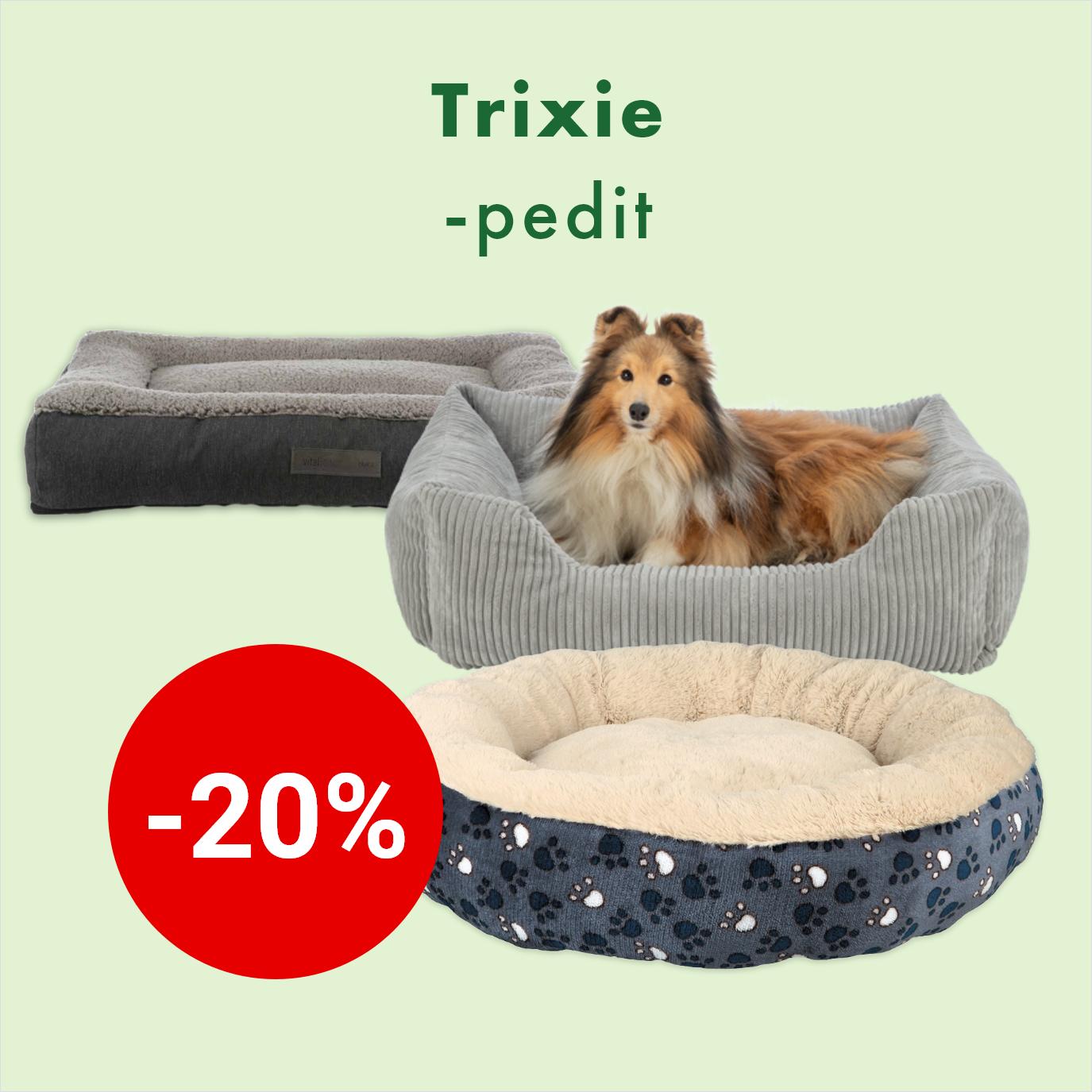 Trixie-pedit kissoille ja koirille. Kampanja voimassa 30.9. saakka.